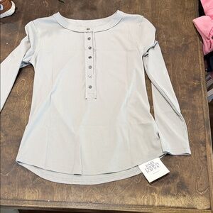 Daily Ritual Women's Long Sleeve Henley Top - Gray